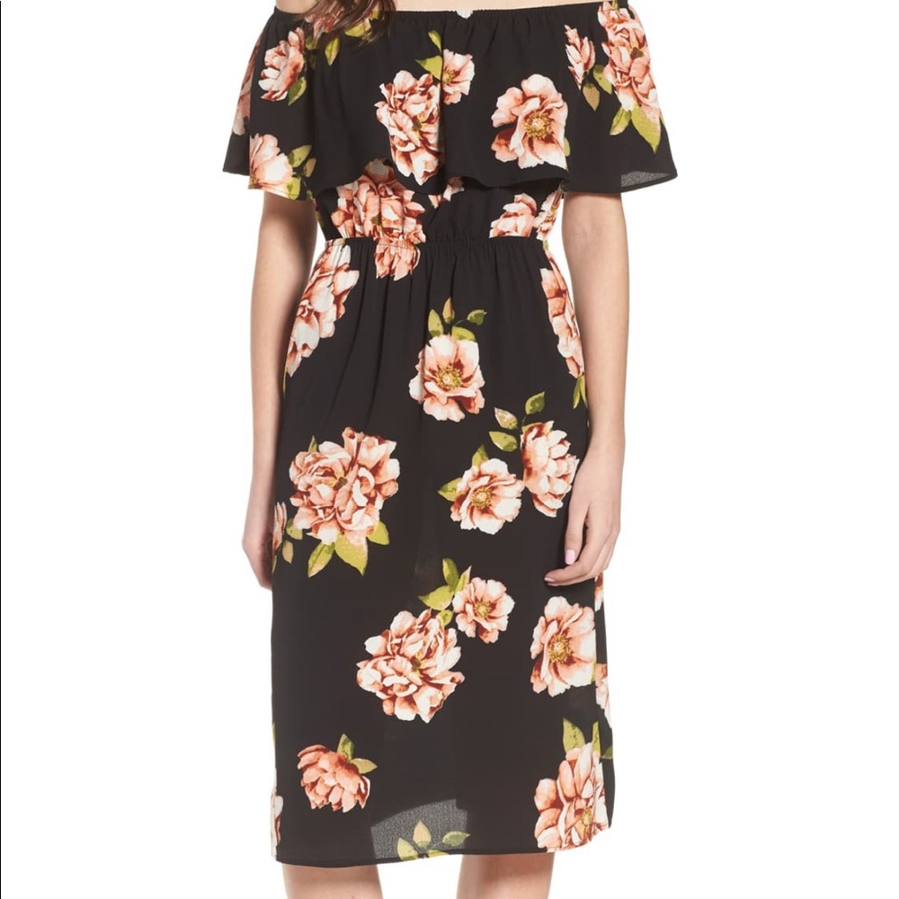 Off the Shoulder Midi Dress